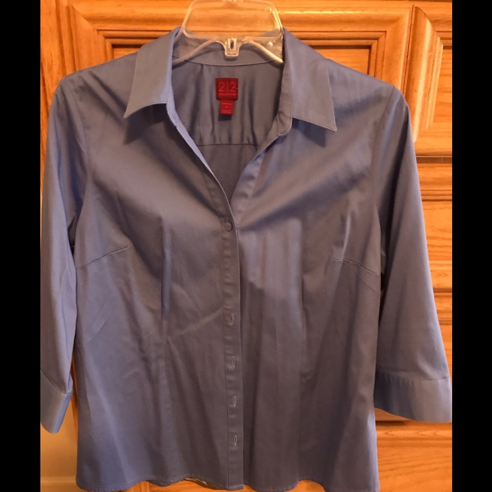 212 Collection V-Neck Button Down Blouse